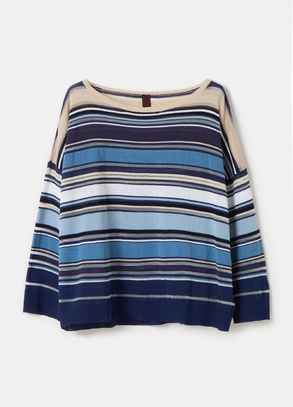 Stefanel Maglia in crêpe a righe Presa