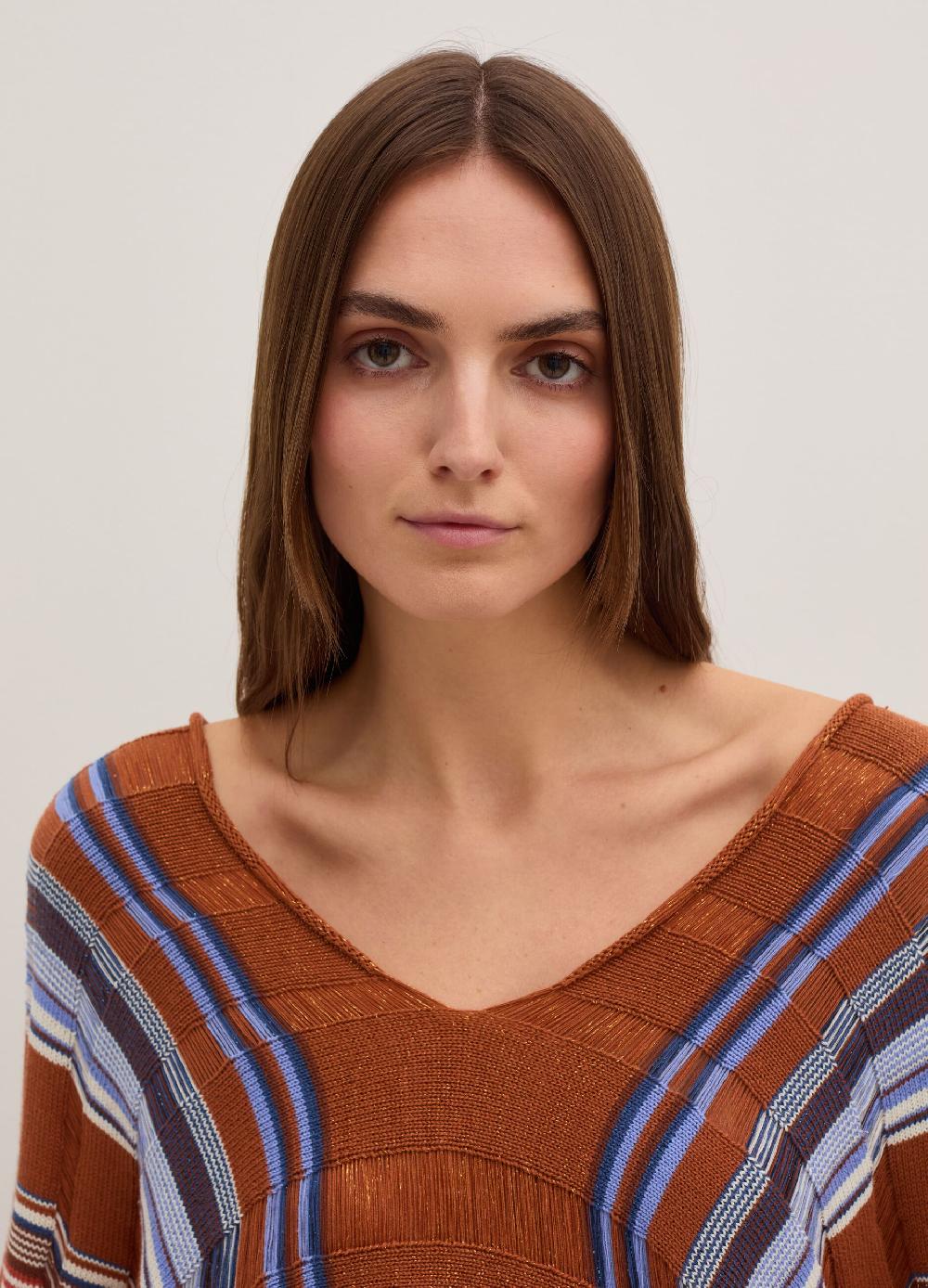 Stefanel Maglia a righe multicolor con frange Convenienza