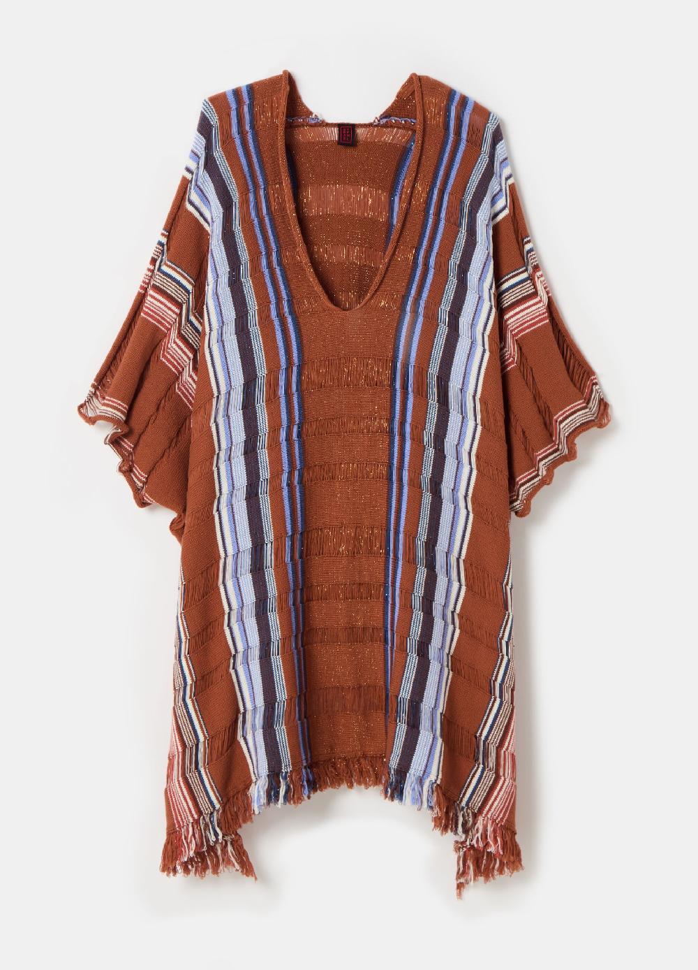 Stefanel Maglia a righe multicolor con frange Convenienza