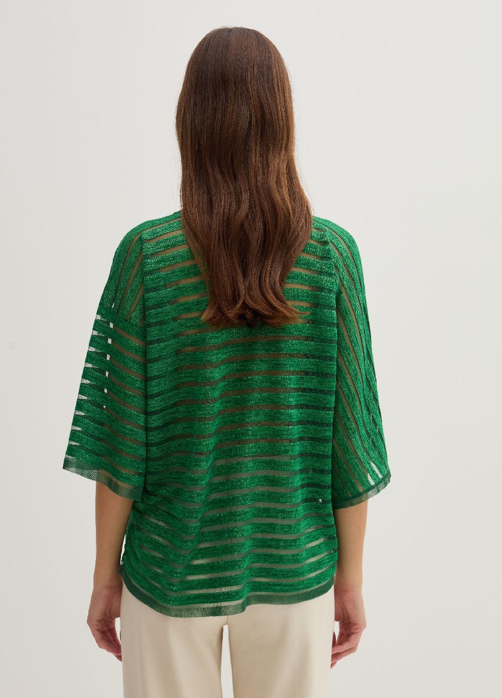 Stefanel Maglia semitrasparente a righe Online