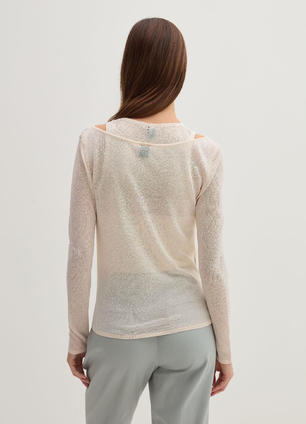 Stefanel Maglia effetto trasparenza a maniche lunghe Outlet