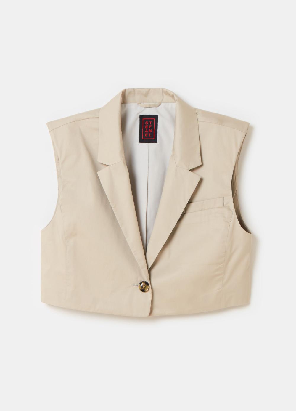 Stefanel Blazer smanicato boxy fit con spalline Vendita Calda