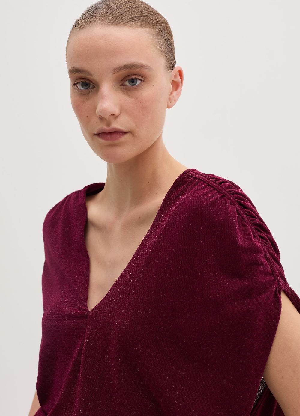 Stefanel T-shirt smanicata in lurex con arricciatura Nuova