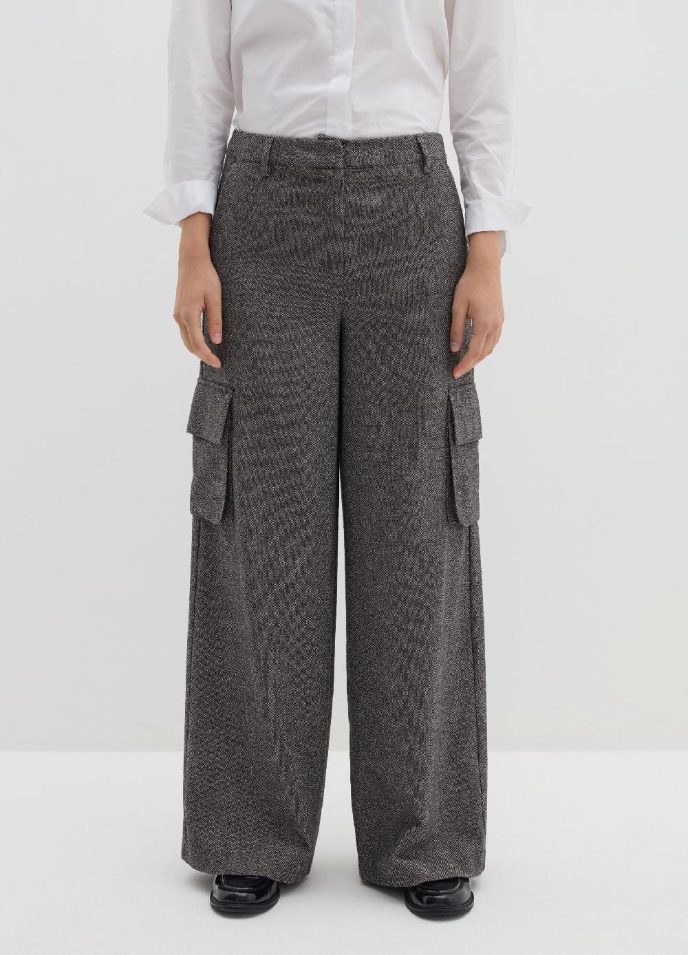 Stefanel Pantalone cargo in tweed Qualità