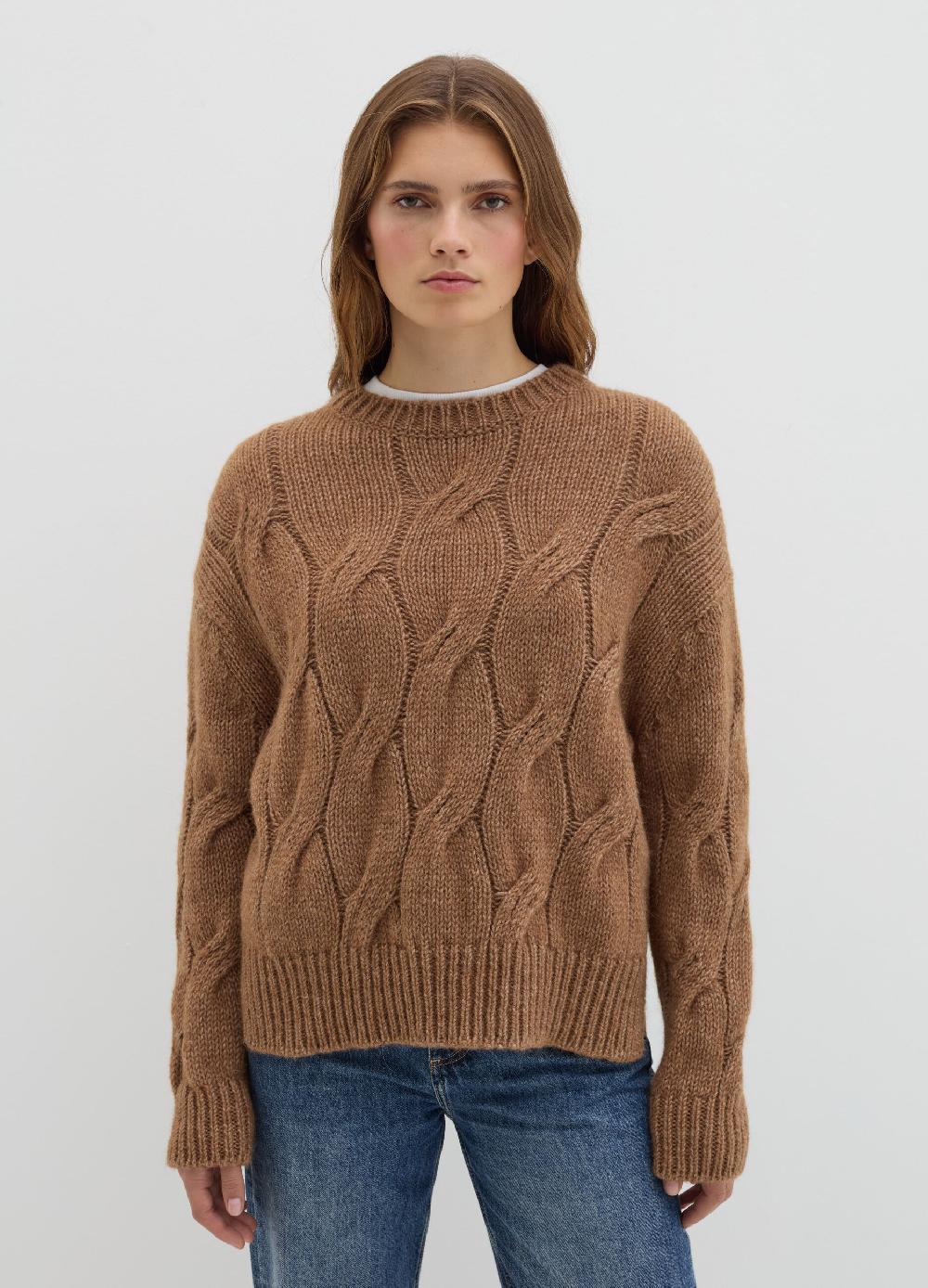 Stefanel Pullover oversize con lavorazione a treccia Vendita