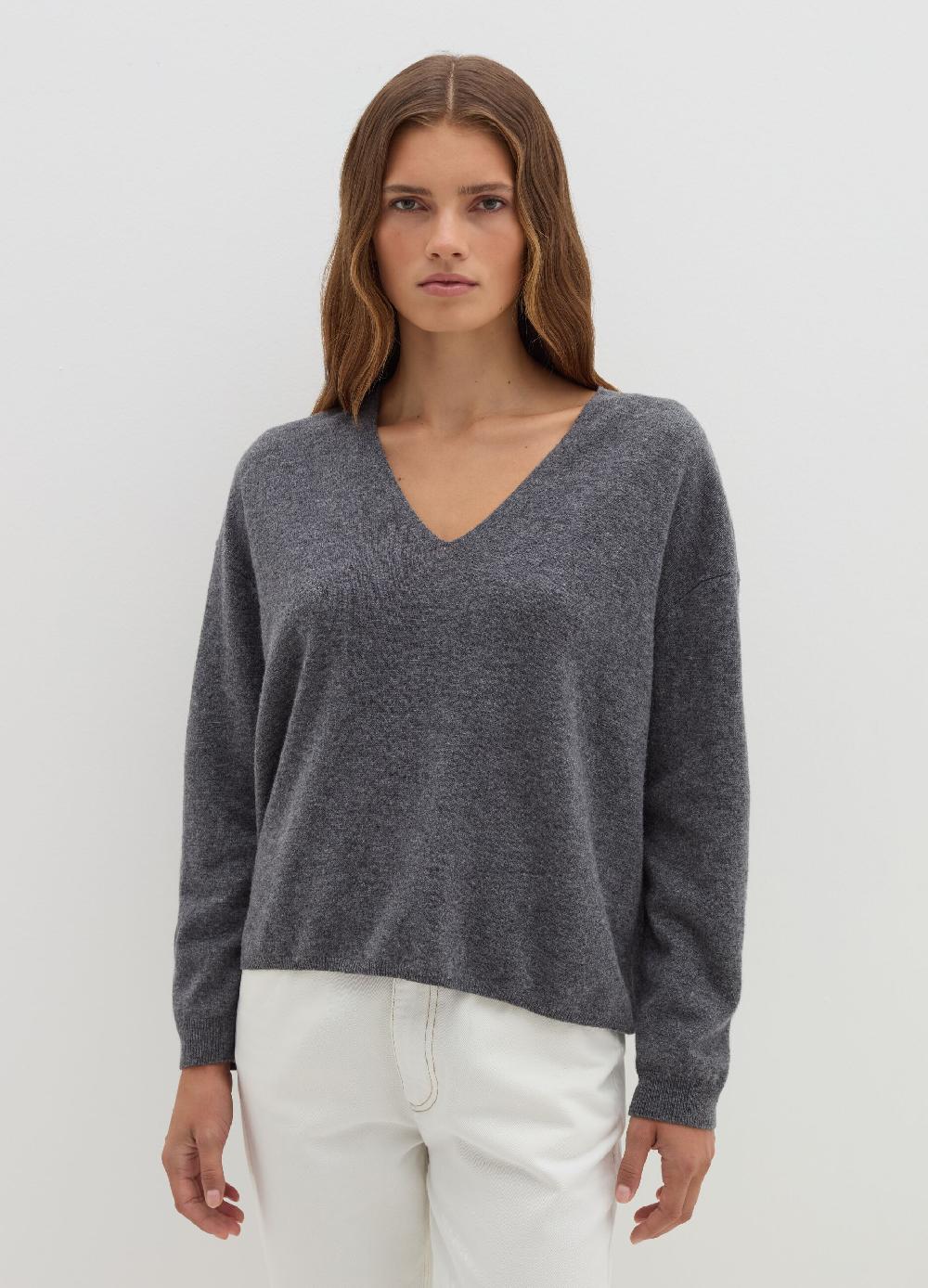 Stefanel Pullover in lana e cashmere con scollo a V Pezzi Unici