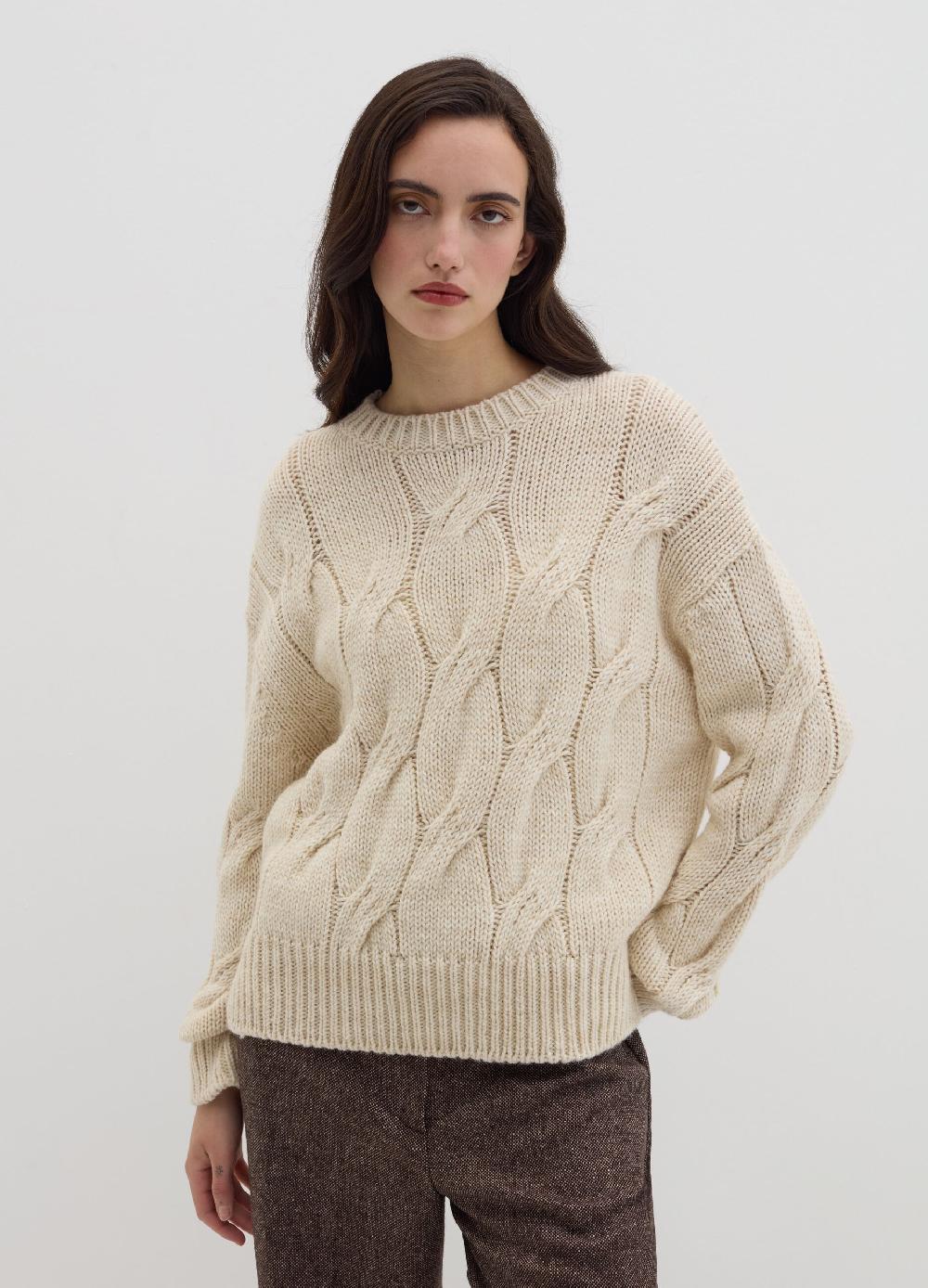 Stefanel Pullover oversize con lavorazione a treccia Consegna Veloce