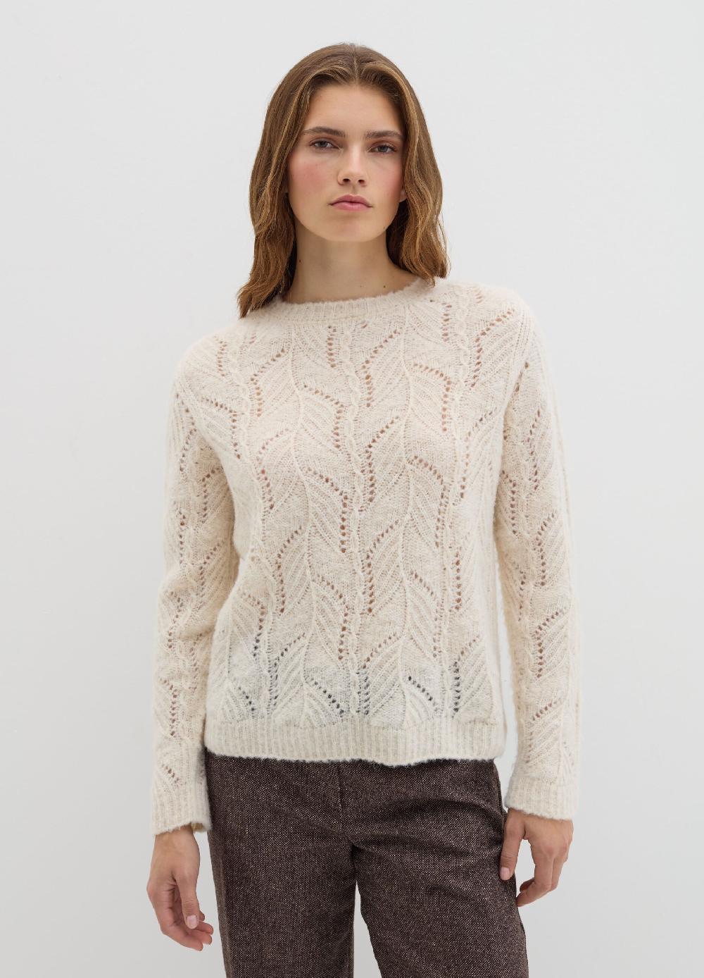 Stefanel Pullover con motivo traforato Vendita calda