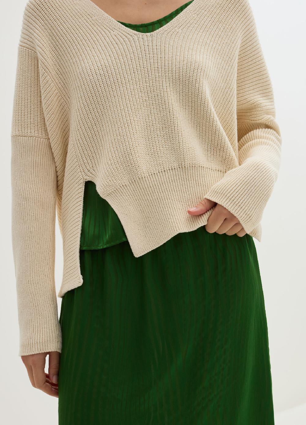 Stefanel Pullover oversize a coste con spacchi Sottocosto
