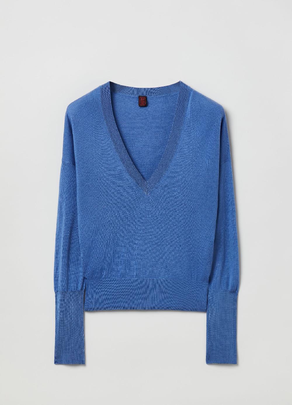 Stefanel Pullover in lana e seta con scollo a V Presa