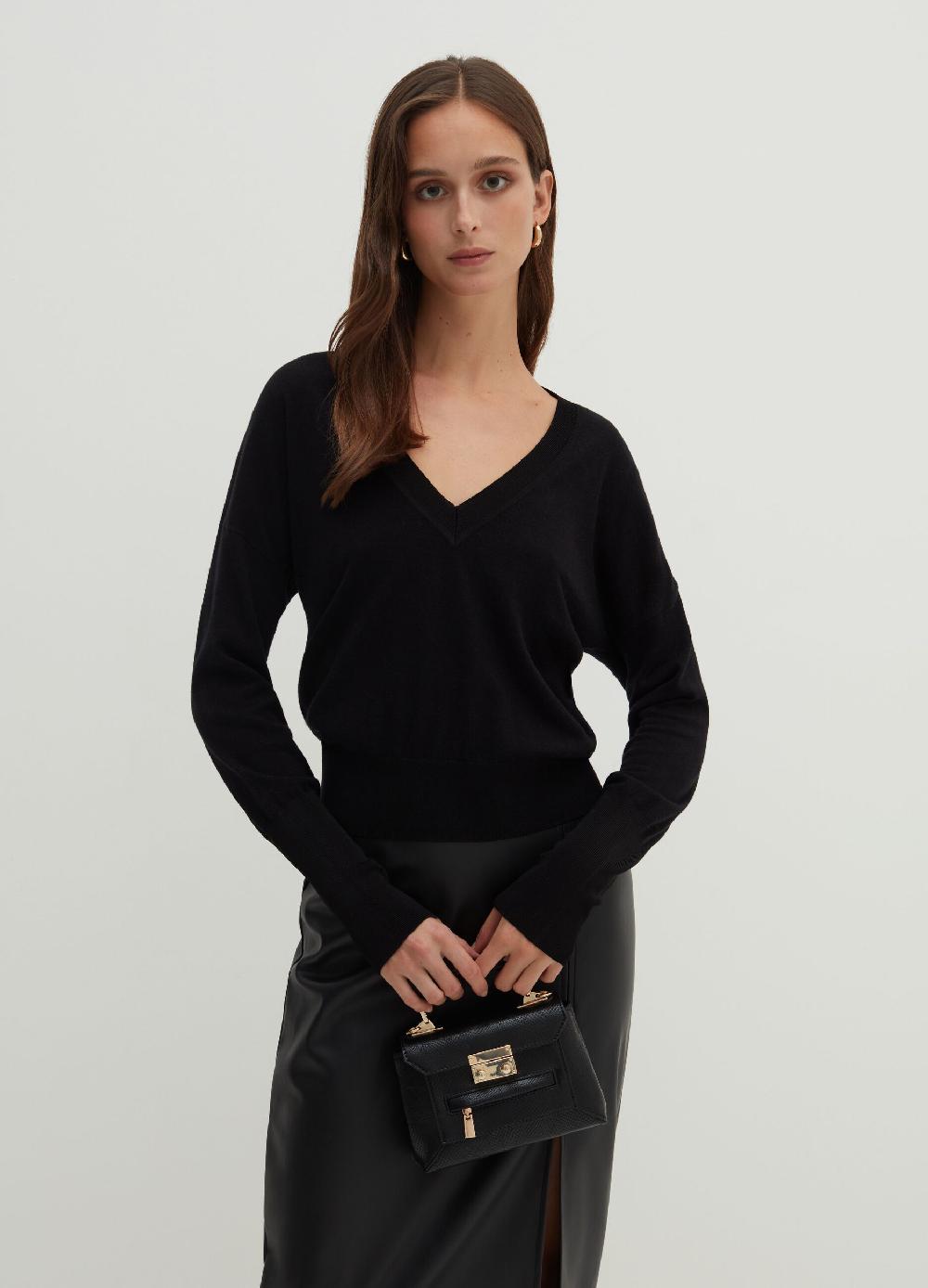 Stefanel Pullover in lana e seta con scollo a V Bestseller