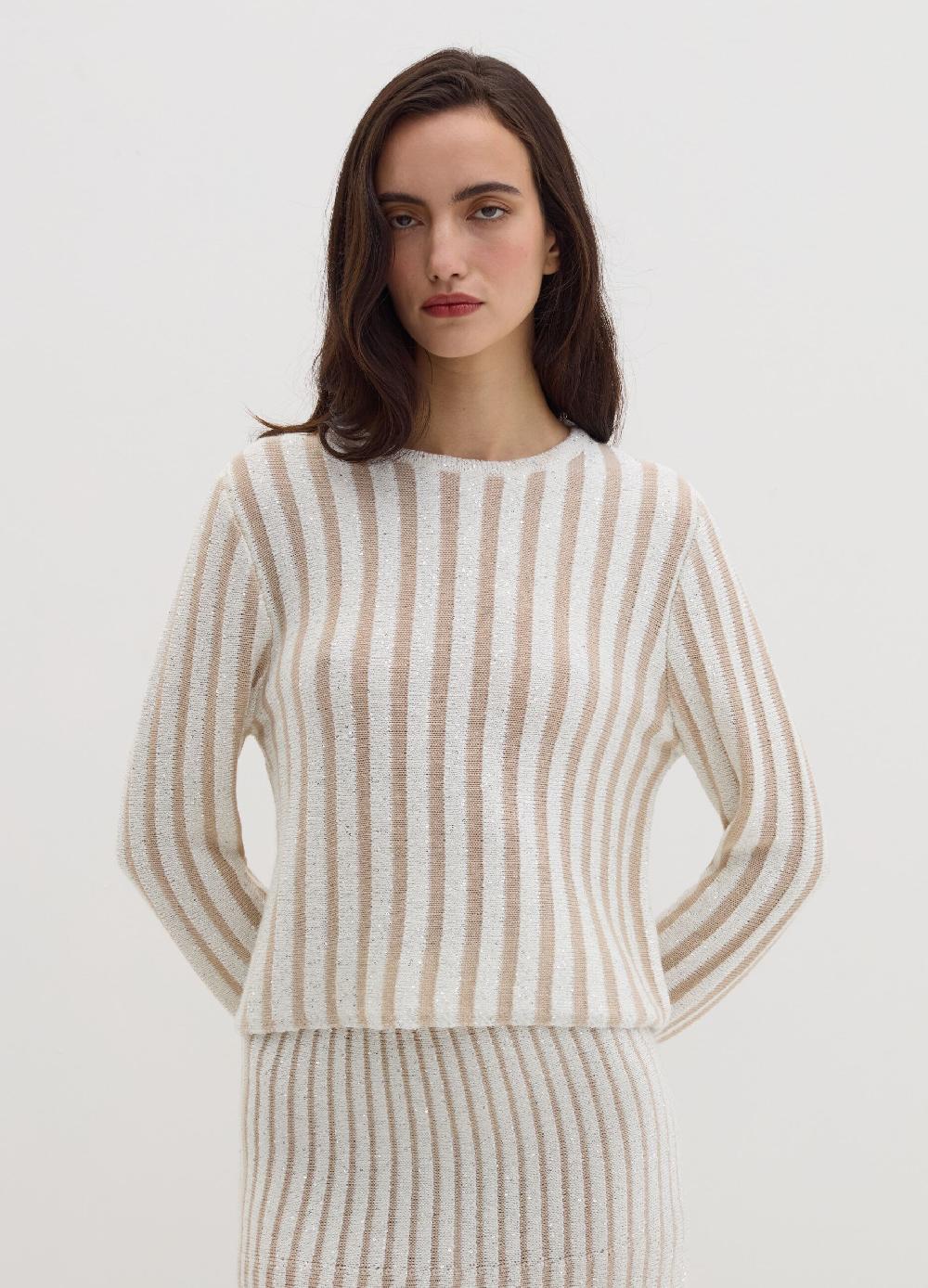 Stefanel Maglia a righe con micro paillettes Ultimi due giorni