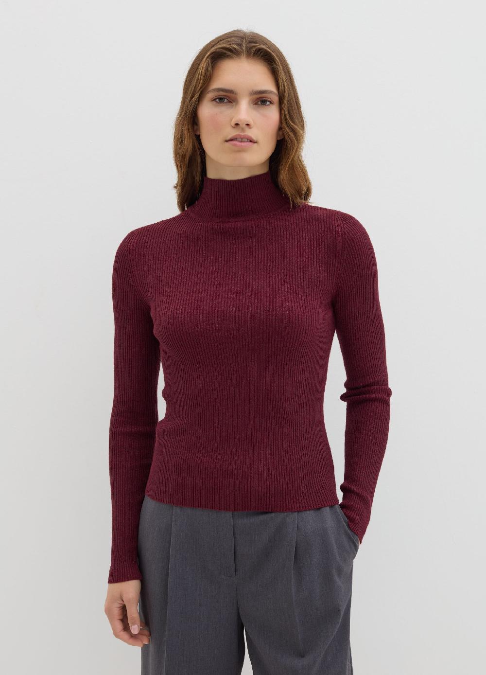 Stefanel T-shirt in lurex a costine con collo alto Enormi sconti