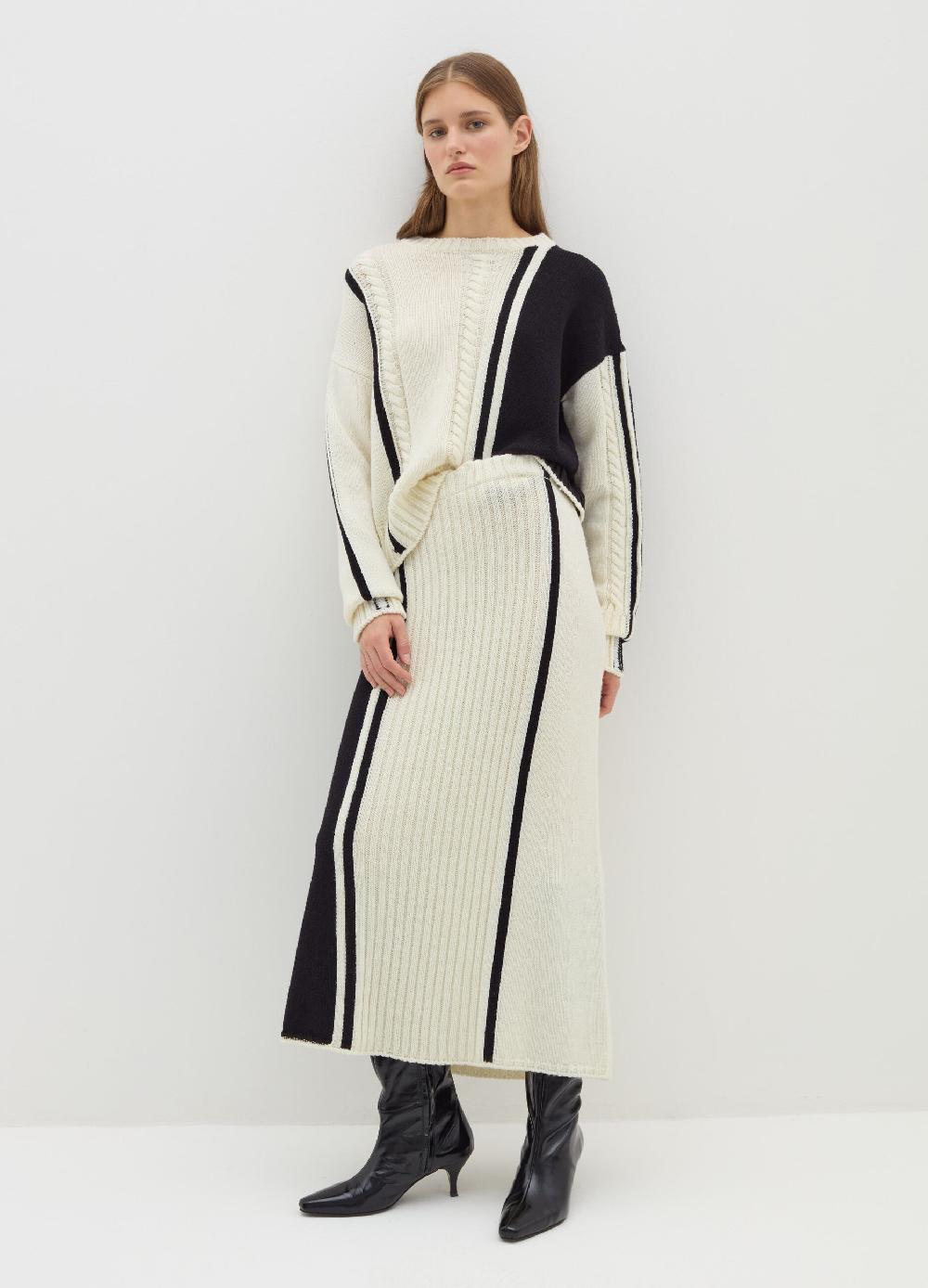 Stefanel Pullover in cordonetto con intarsio bicolore Qualità