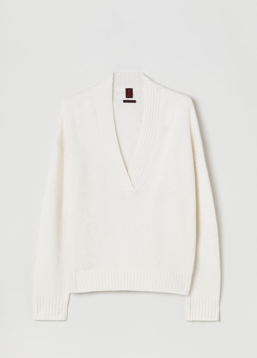 Stefanel Pullover in cashmere con scollo a V Promozione