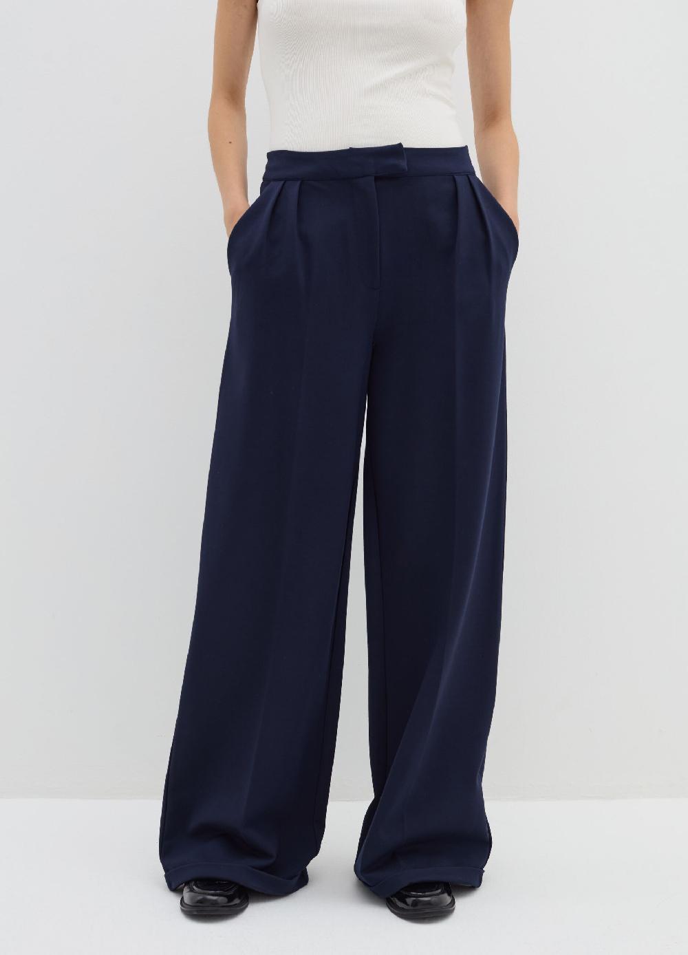 Stefanel Pantalone a gamba larga in punto roma Shopping Online