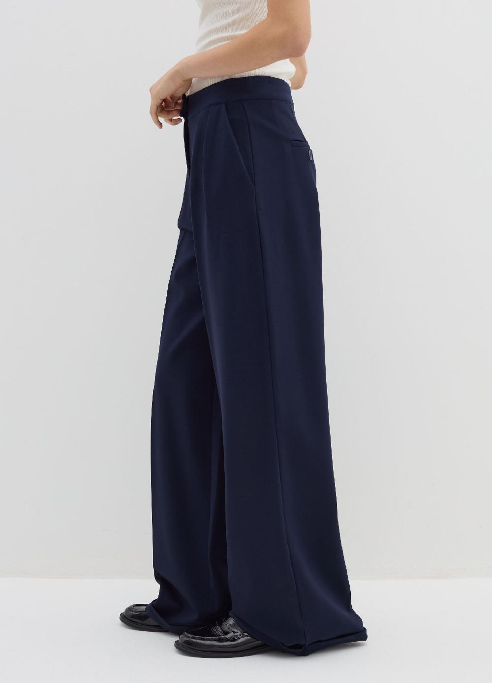 Stefanel Pantalone a gamba larga in punto roma Shopping Online