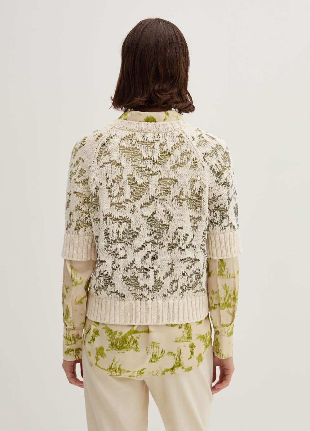 Stefanel Maglia traforata jacquard maniche al gomito Online