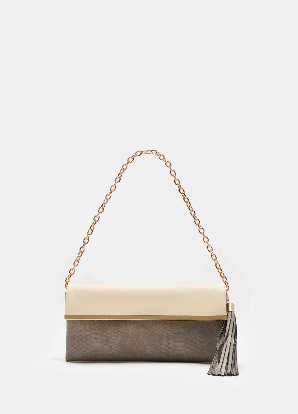 Stefanel Pochette rettangolare bicolore Saldi