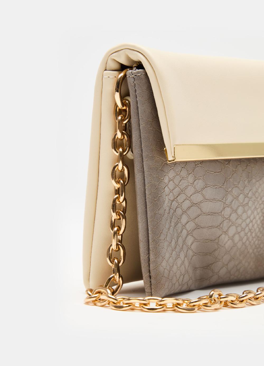 Stefanel Pochette rettangolare bicolore Saldi