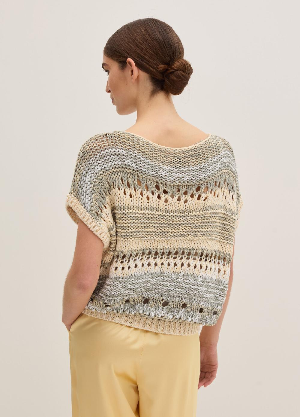 Stefanel Maglia lavorata con fantasia multicolore Vendita Economica