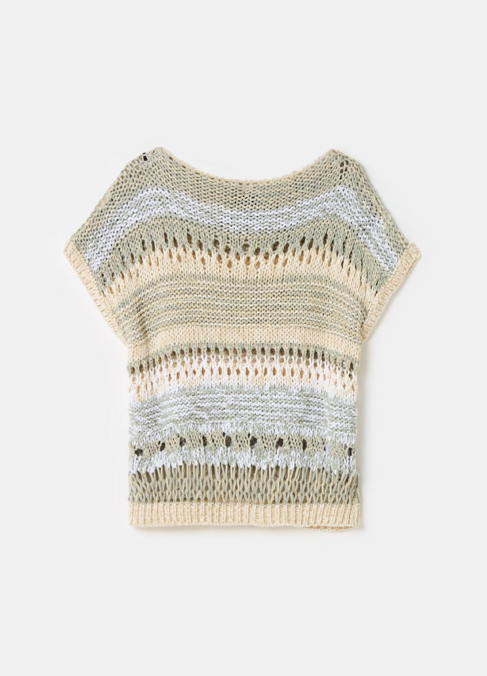 Stefanel Maglia lavorata con fantasia multicolore Vendita Economica
