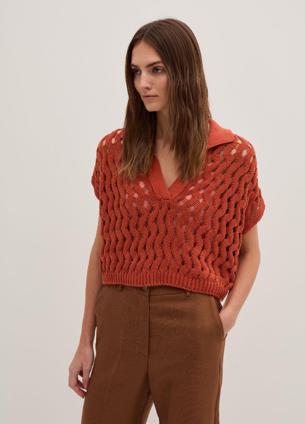 Stefanel Maglia in cordonetto con scollo a polo I Più Venduti