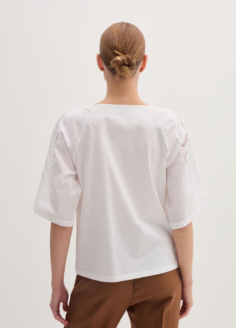 Stefanel Maglia in jersey con ricamo anglaise Vendite Flash