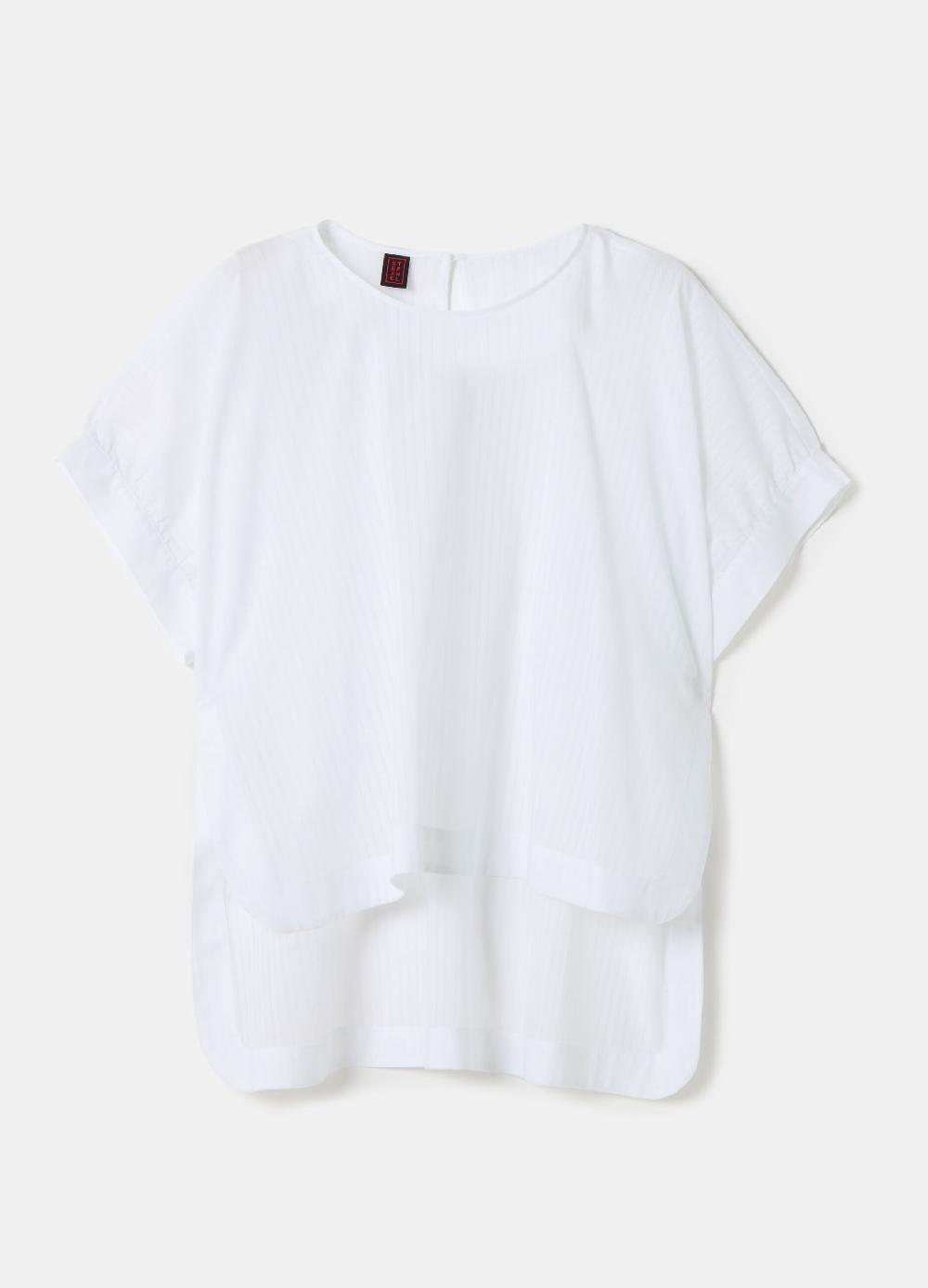 Stefanel Blusa in voille di cotone dobby a righe Negozio