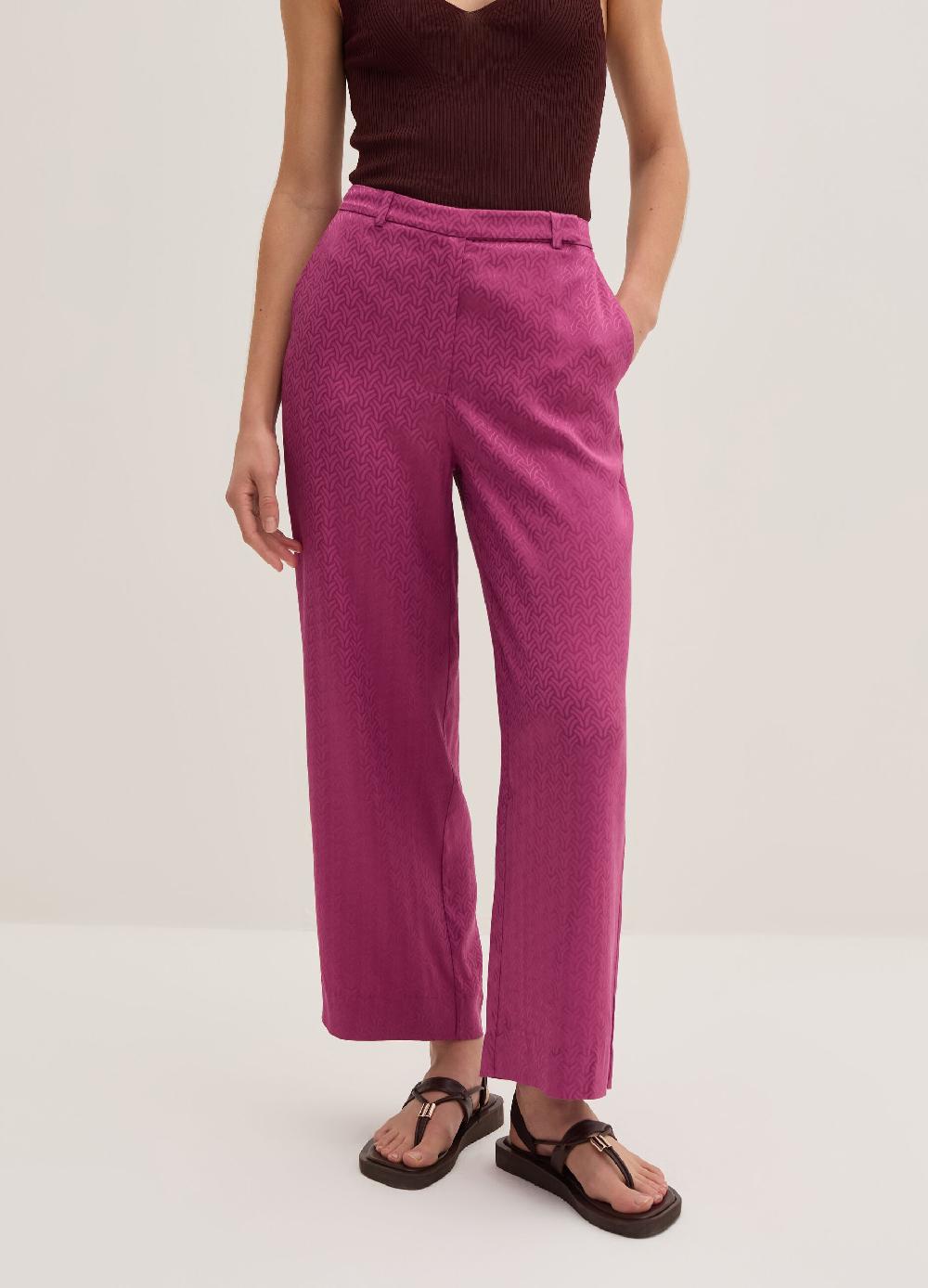 Stefanel Pantalone wide leg in viscosa jacquard In Saldo