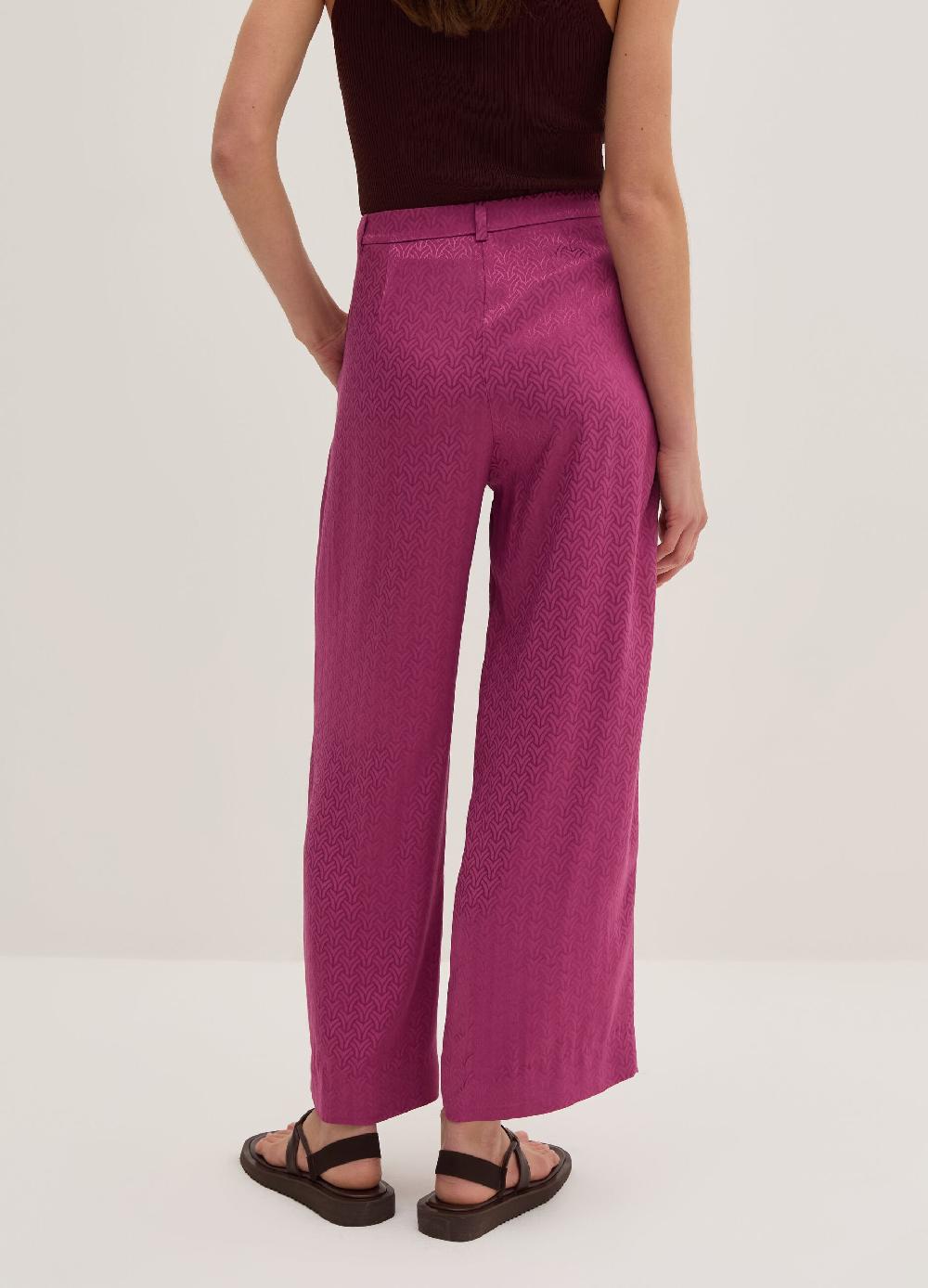 Stefanel Pantalone wide leg in viscosa jacquard In Saldo