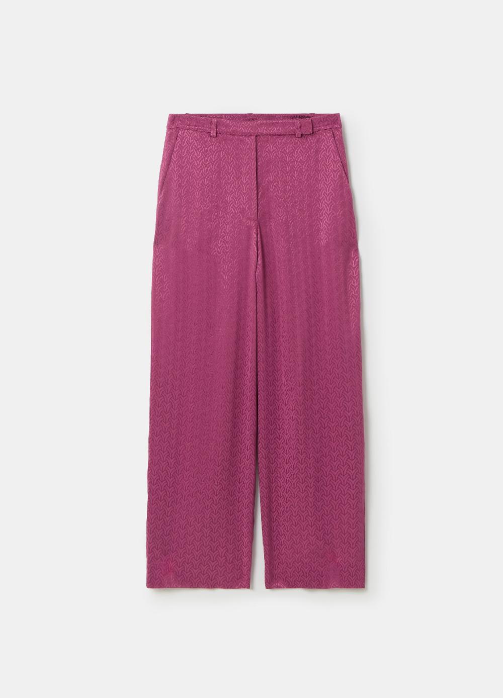 Stefanel Pantalone wide leg in viscosa jacquard In Saldo
