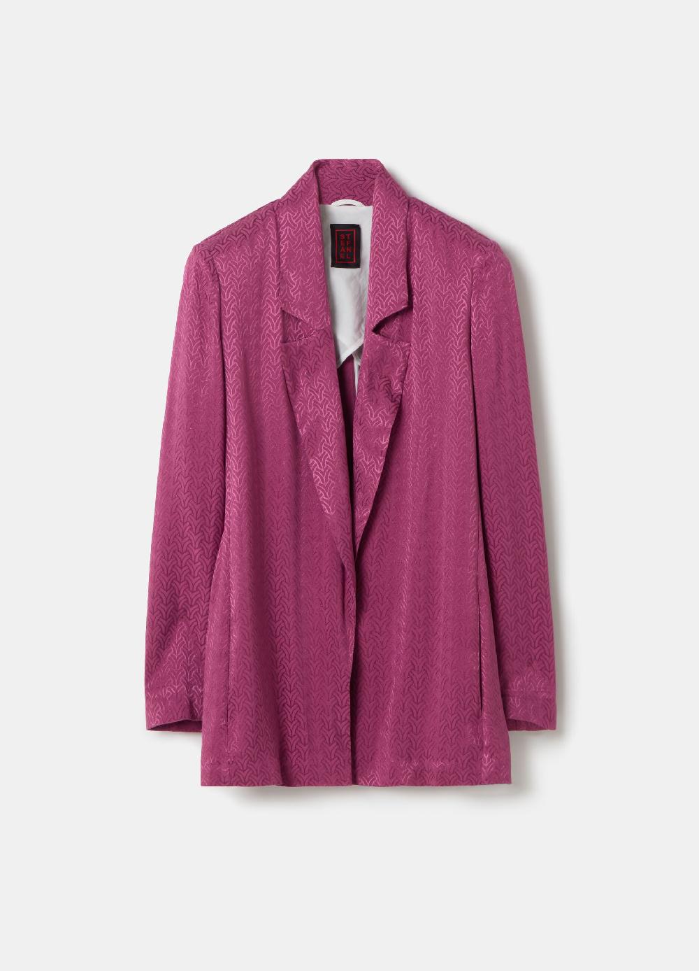 Stefanel Blazer aperto in viscosa jacquard Nuova