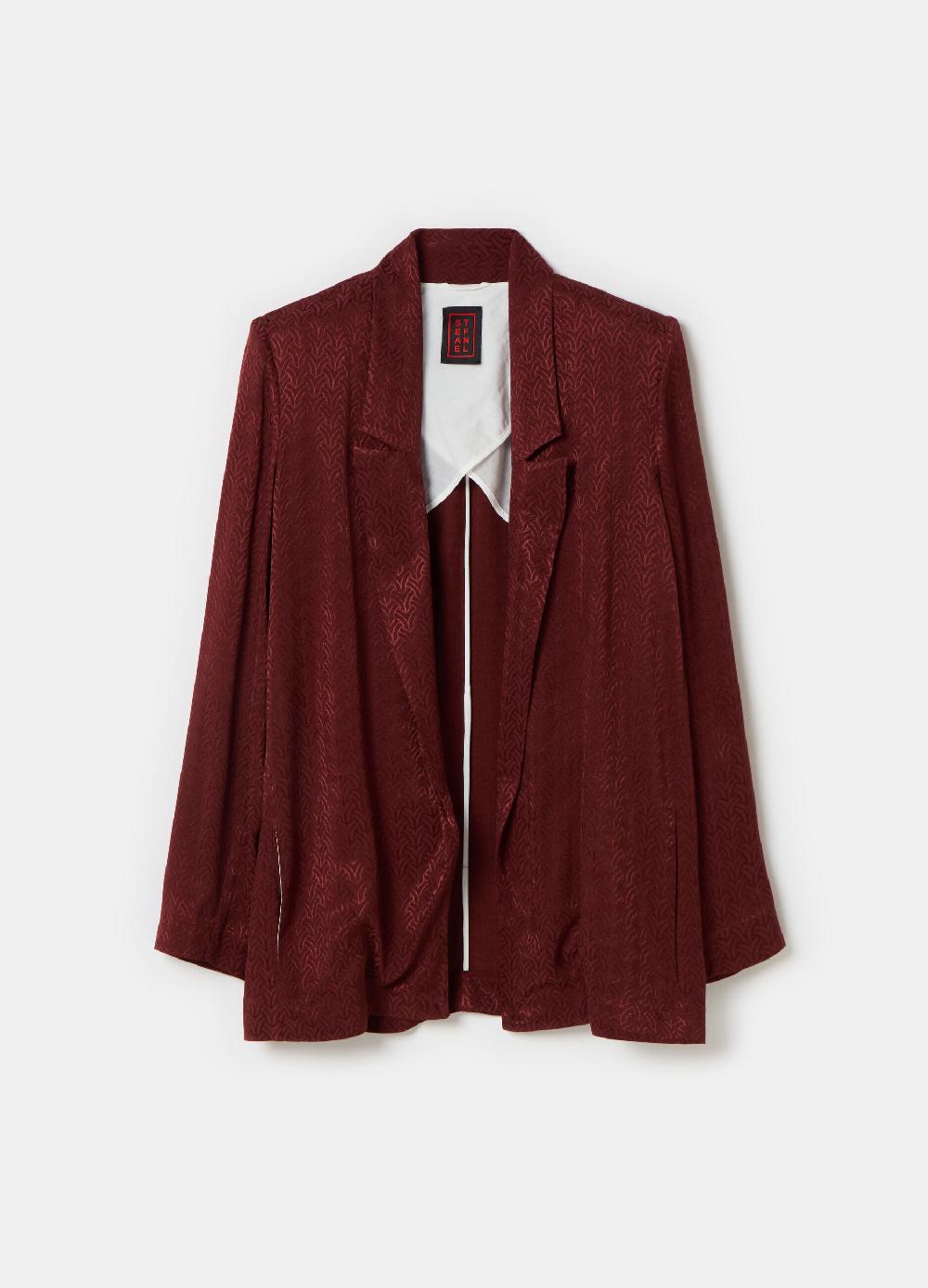 Stefanel Blazer aperto in viscosa jacquard Spedizione gratuita