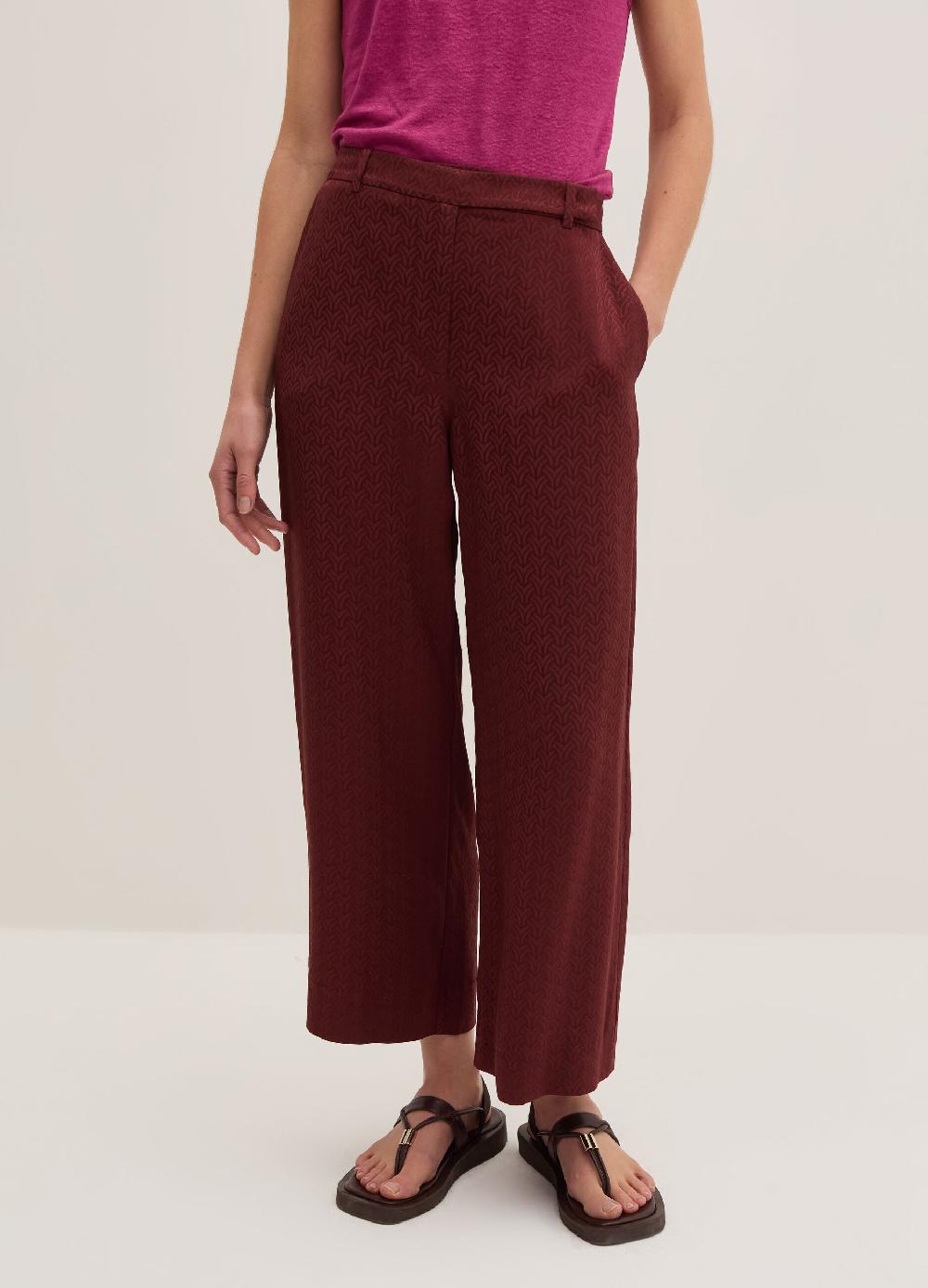 Stefanel Pantalone wide leg in viscosa jacquard Sconto di tempo limitato