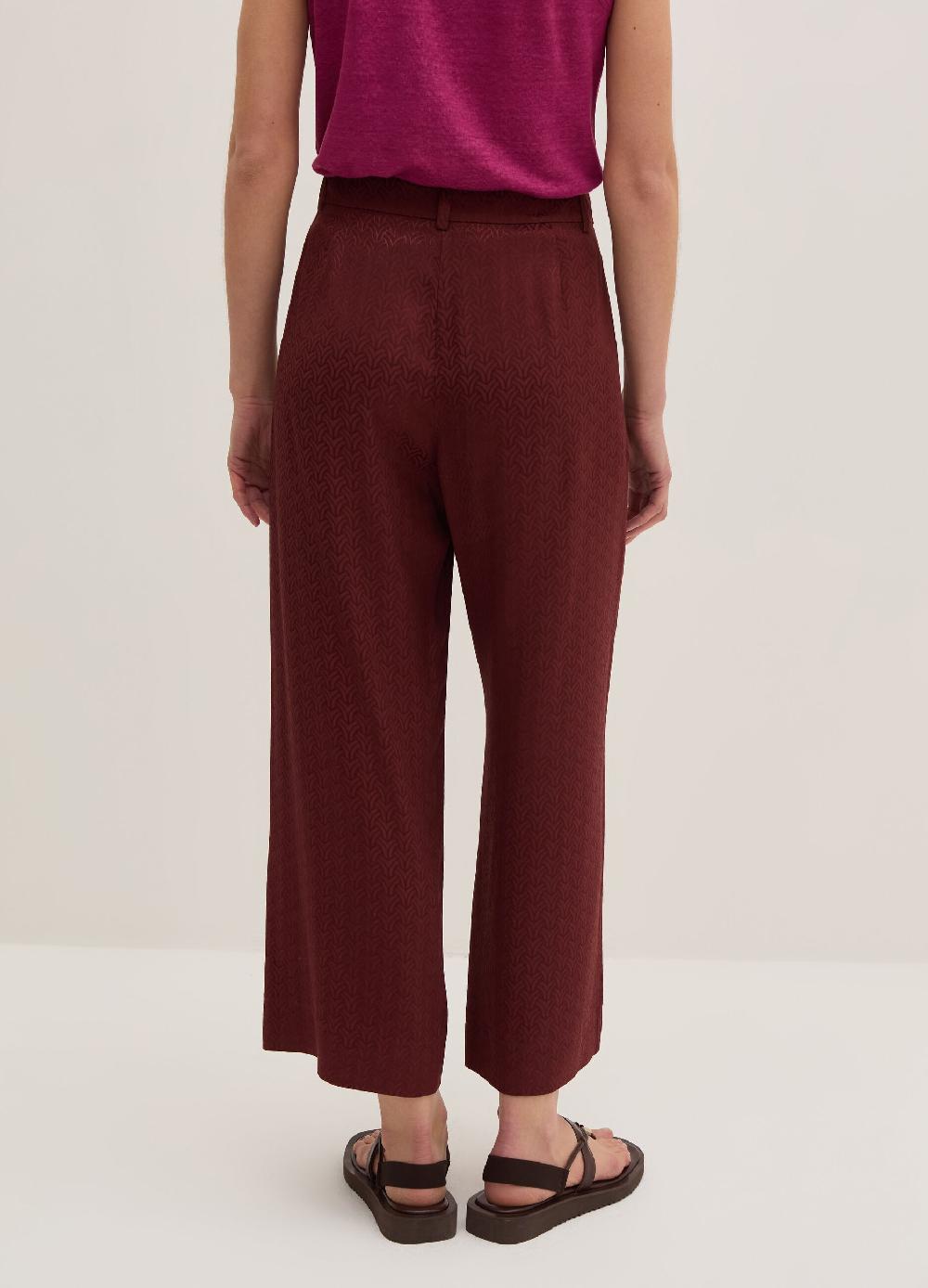 Stefanel Pantalone wide leg in viscosa jacquard Sconto di tempo limitato