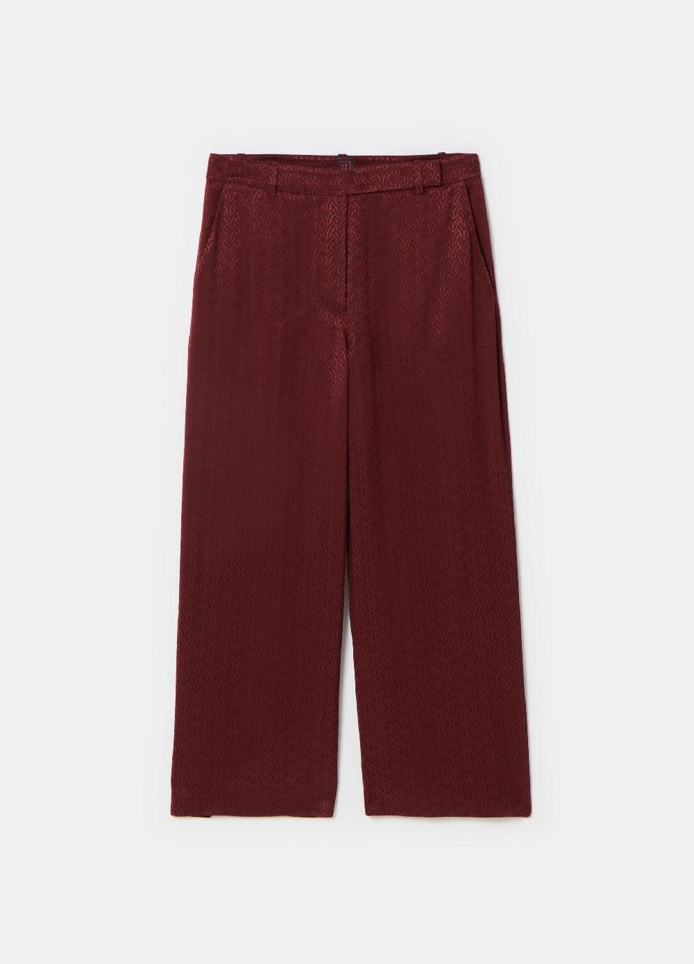 Stefanel Pantalone wide leg in viscosa jacquard Sconto di tempo limitato
