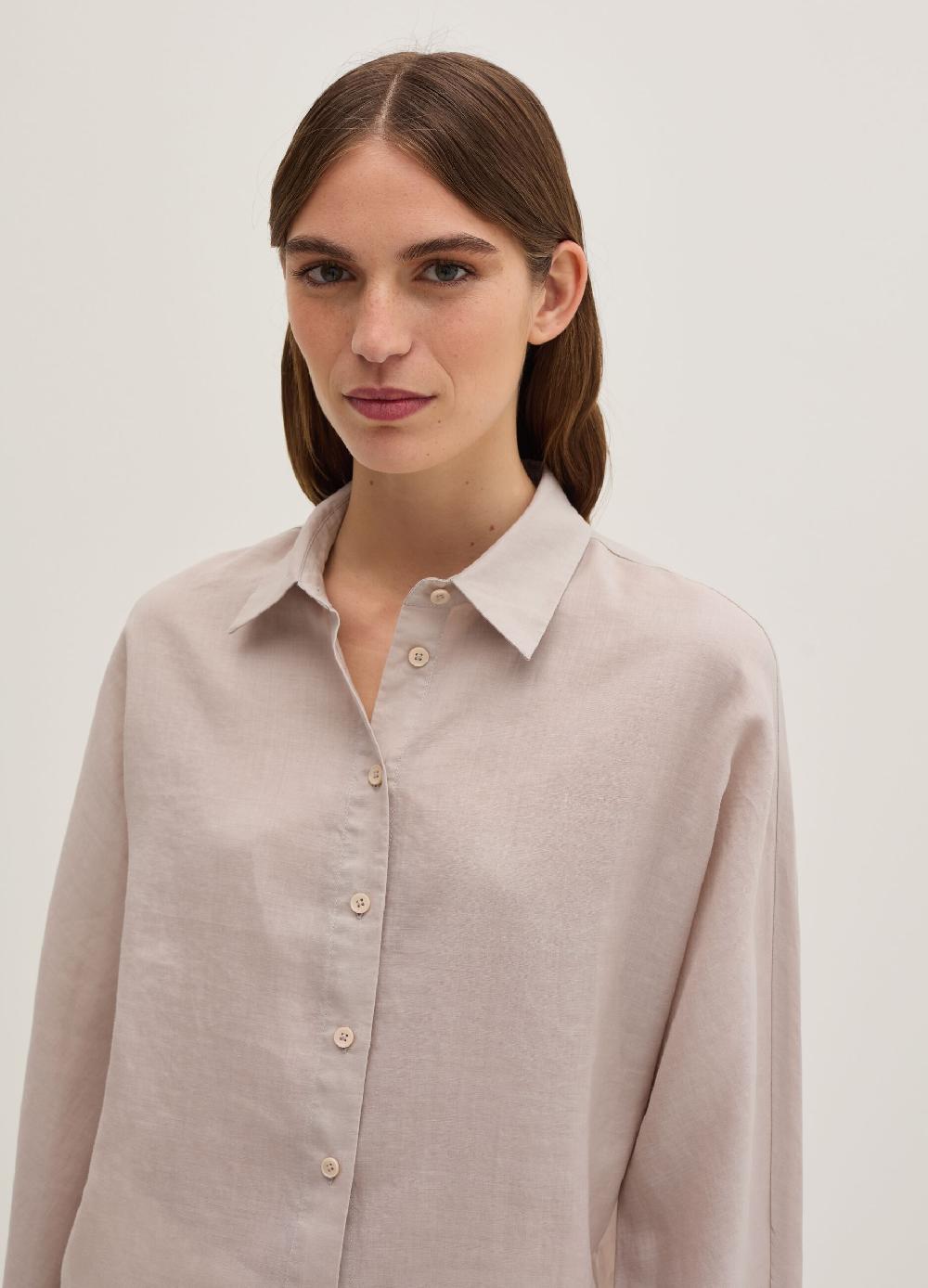 Stefanel Camicia in ramie tinta unita Flash Sale