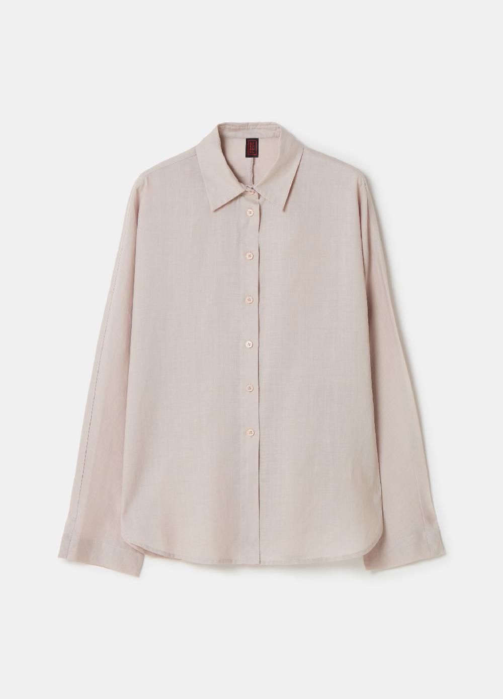 Stefanel Camicia in ramie tinta unita Flash Sale