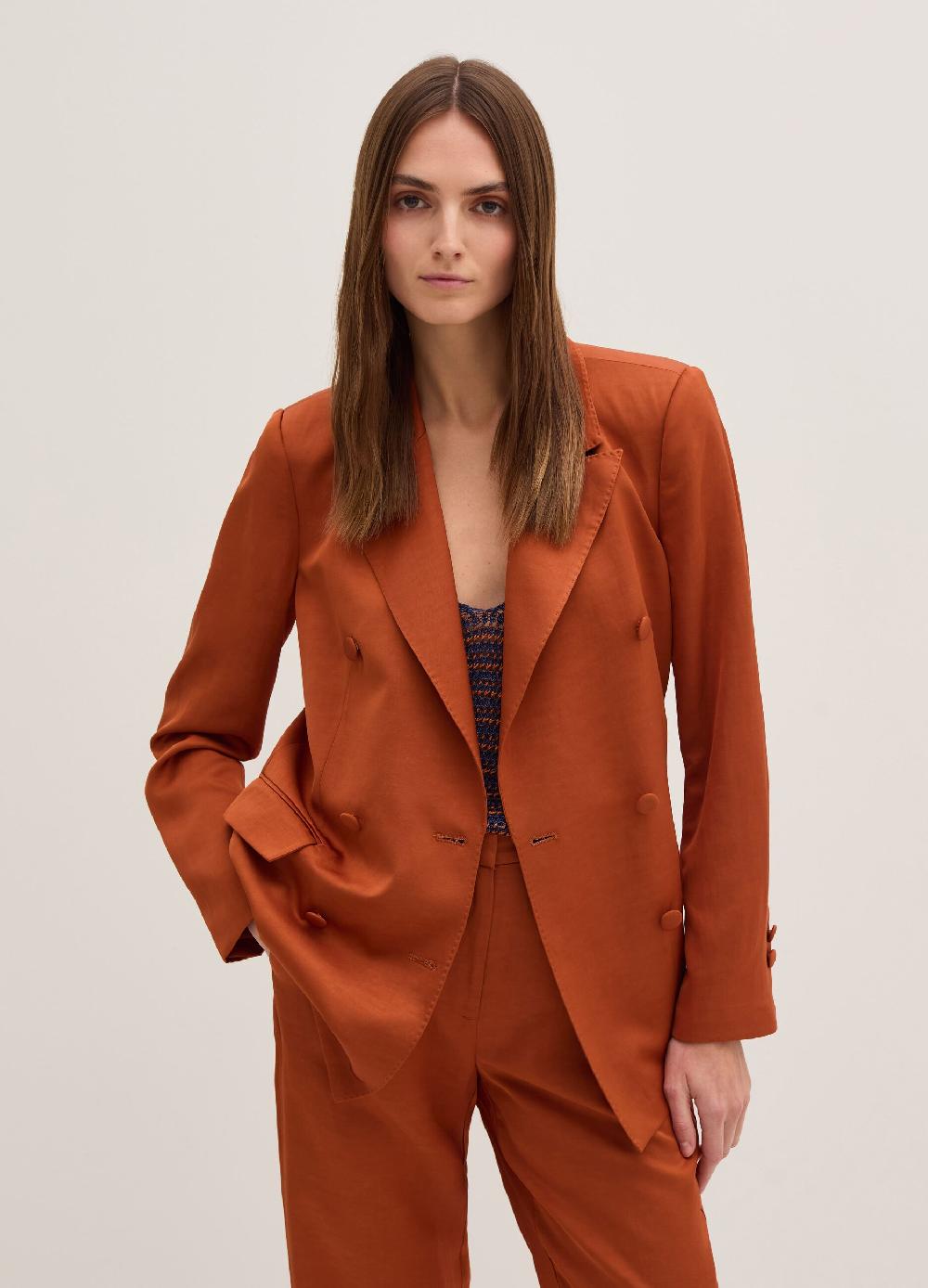 Stefanel Blazer doppiopetto in satin Fornitura limitata