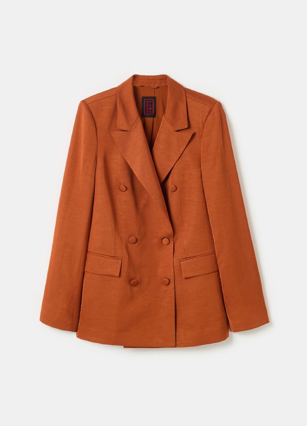 Stefanel Blazer doppiopetto in satin Fornitura limitata