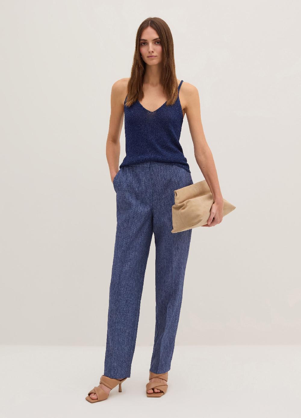 Stefanel Pantalone carrot fit con trama natte Shopping online
