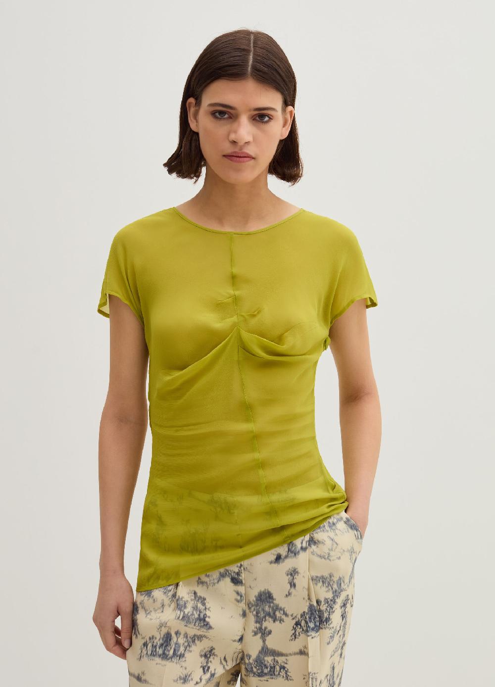 Stefanel T-shirt in georgette con arricciatura Vendite stagionali
