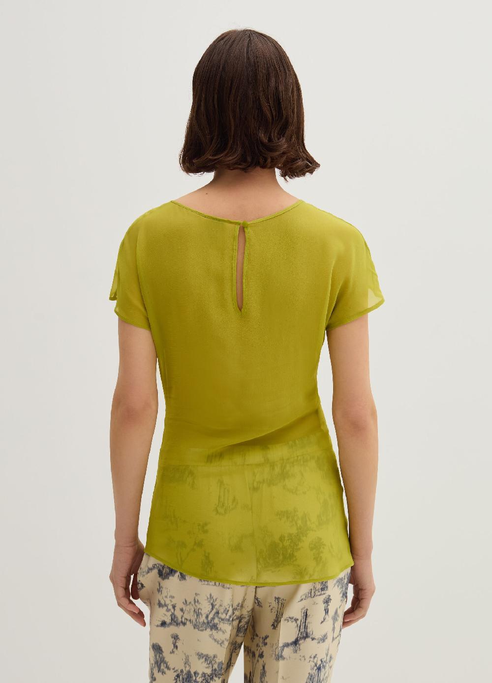 Stefanel T-shirt in georgette con arricciatura Vendite stagionali