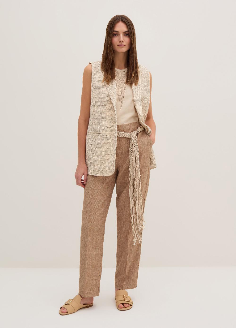 Stefanel Pantalone carrot fit con trama natte Black Friday