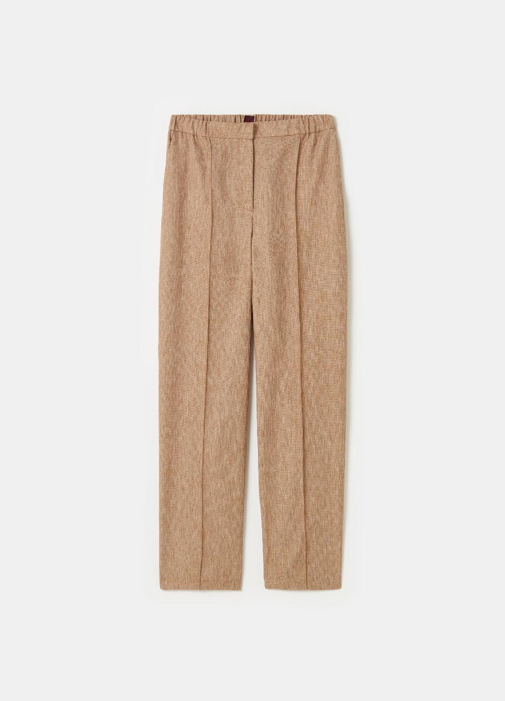 Stefanel Pantalone carrot fit con trama natte Black Friday