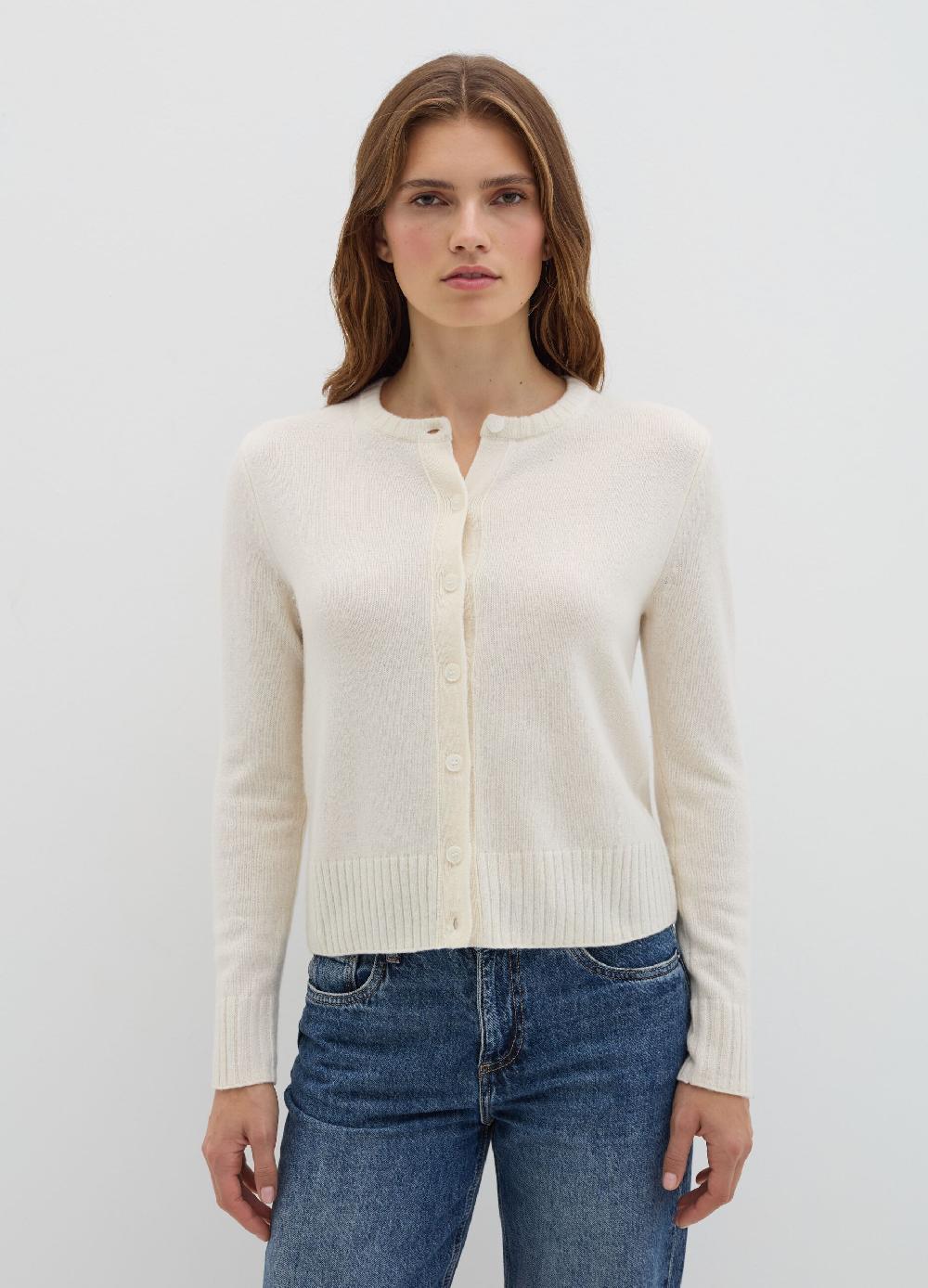 Stefanel Cardigan girocollo in lana cardata Vendita calda