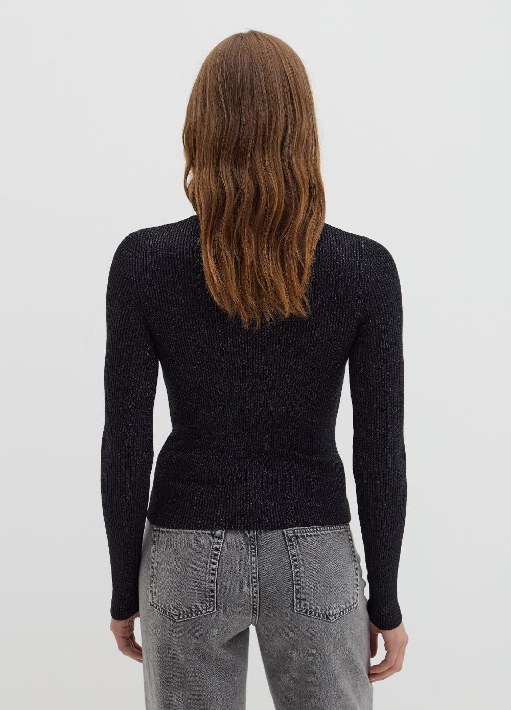 Stefanel T-shirt in lurex a costine con collo alto Latest fashion