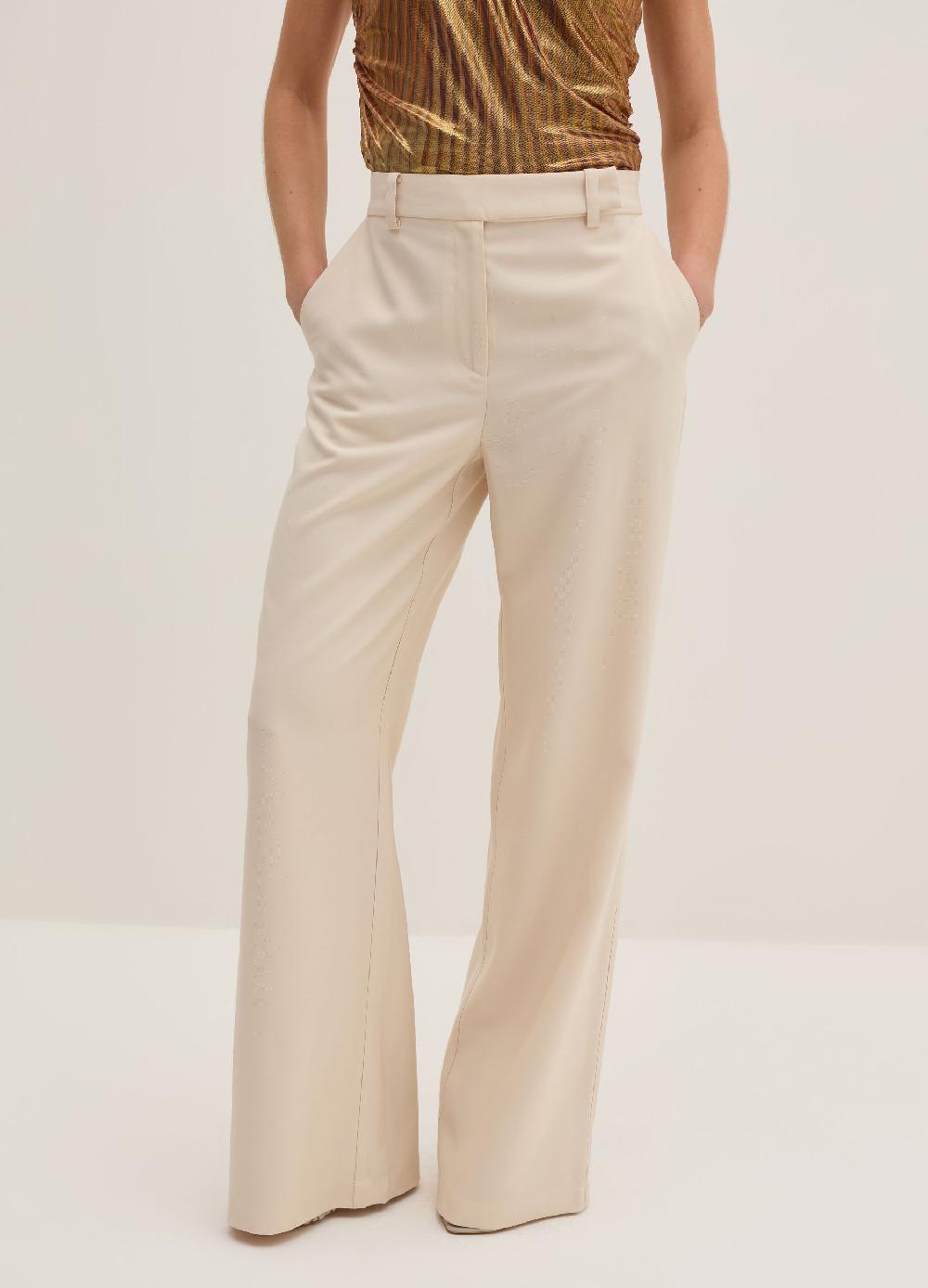 Stefanel Pantalone palazzo wide leg in twill tecnico Only for today