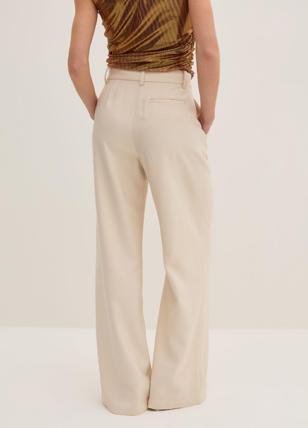 Stefanel Pantalone palazzo wide leg in twill tecnico Only for today